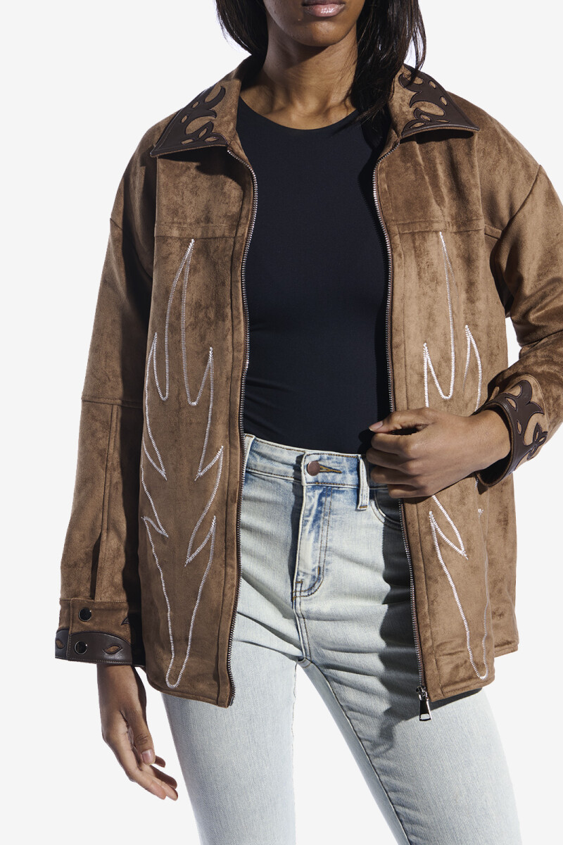 CHAQUETA FUR OCTAVIA Marron