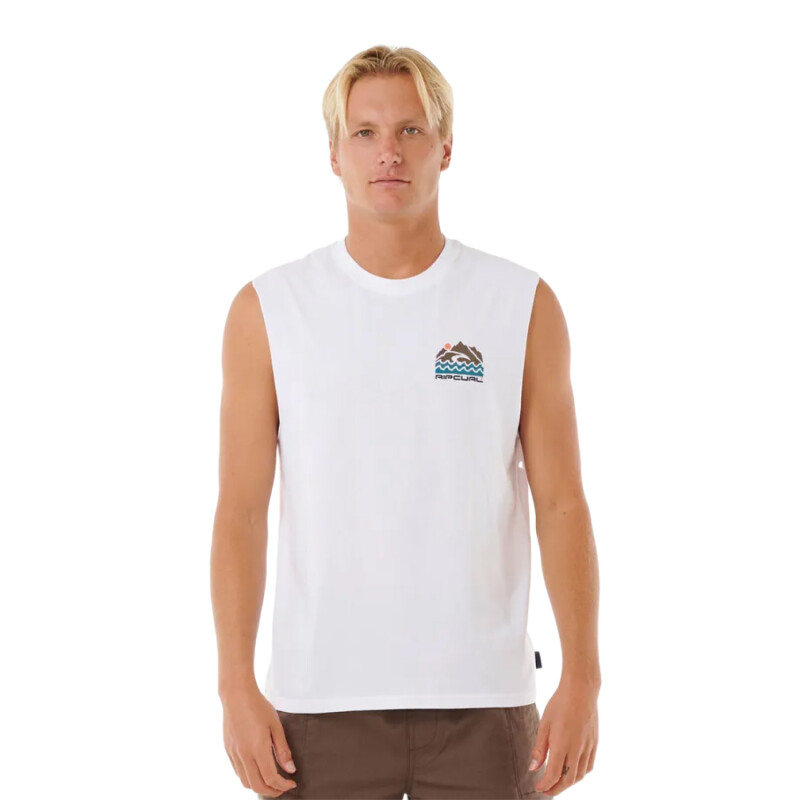 Remera Rip Curl Vaporcool Search Trek Muscle - Blanco Remera Rip Curl Vaporcool Search Trek Muscle - Blanco