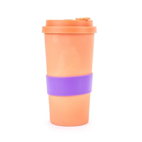 Vaso con agarre de silicona Naranja Con Violeta
