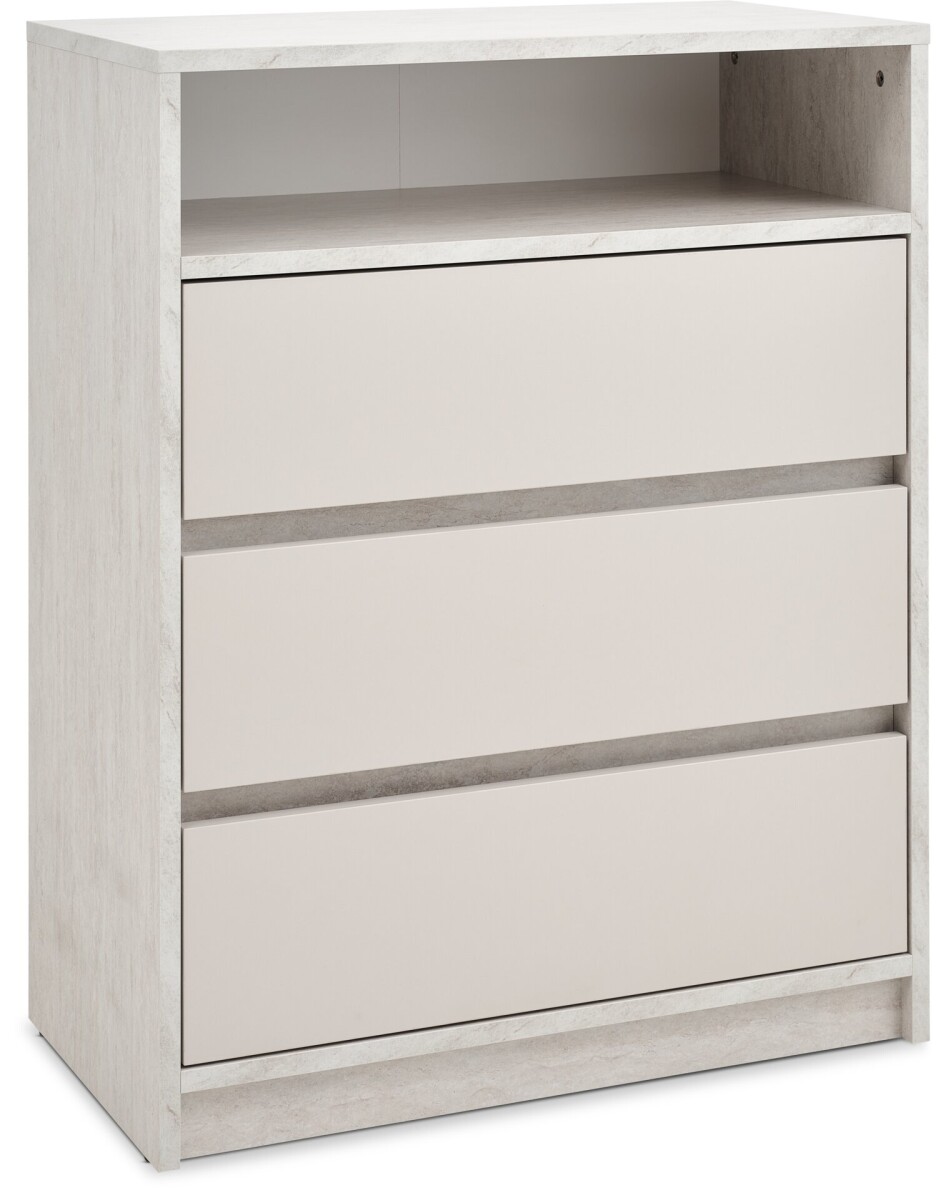 Cómoda BILLUND 3 cajones travertino/beige 