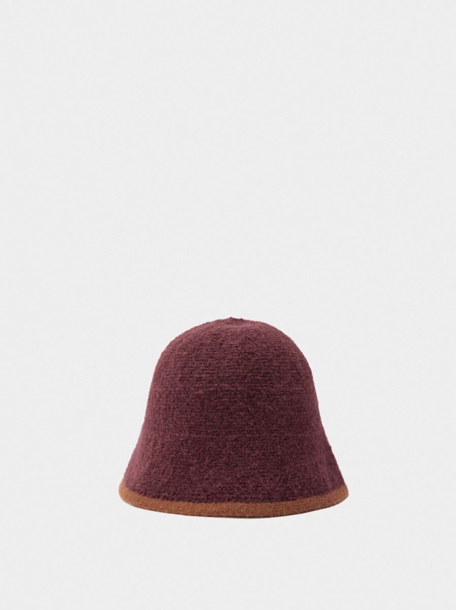 Sombrero Bucket De Punto - burdeos 