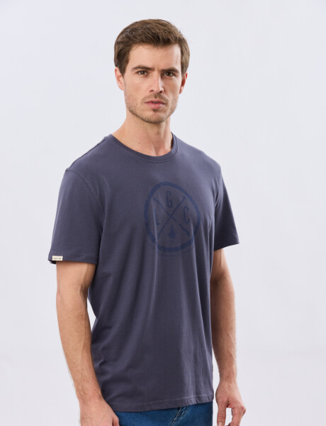 REMERA ESTAMPADA DE ALGODÓN Azul