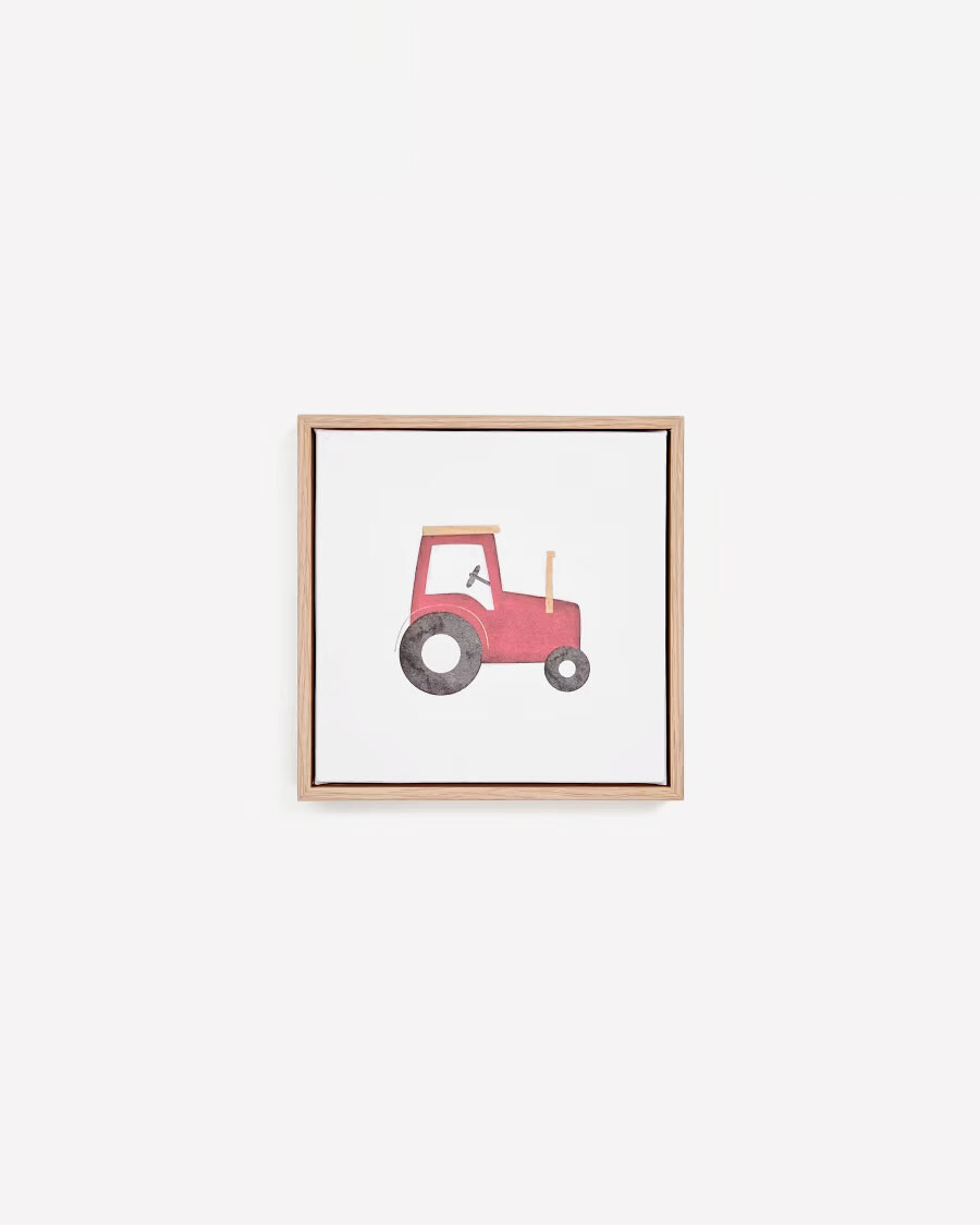 Cuadro Pecky de tractor rojo 20 x 20 cm Cuadro Pecky de tractor rojo 20 x 20 cm