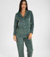 Pijama americano ribb velour Verde petroleo