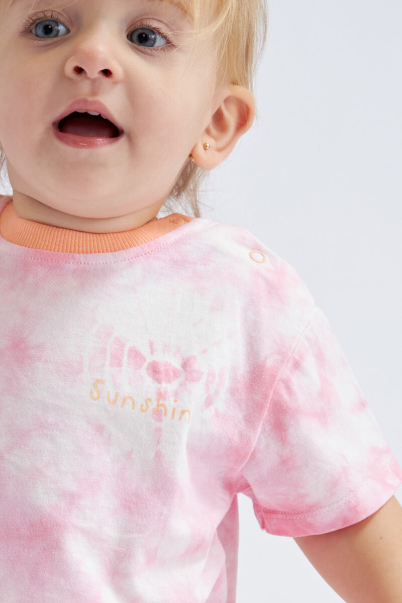 Camiseta manga corta Tye Dye Rosa