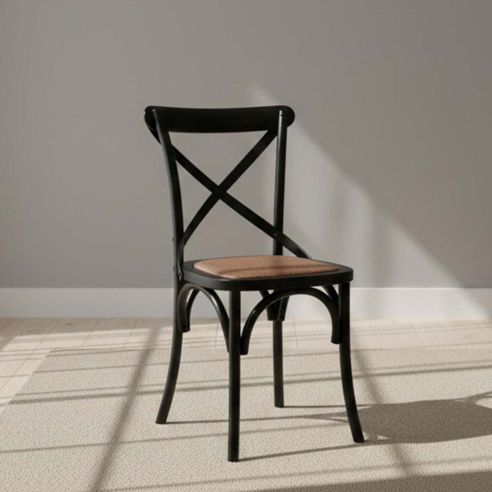 SILLA DE COMEDOR MADERA NEGRO CRUCETA