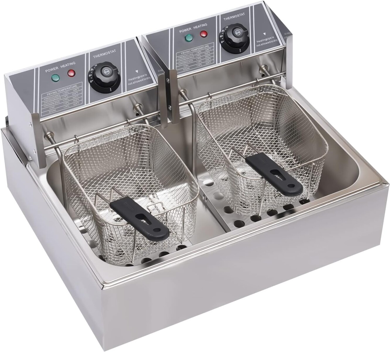 Freidora Eléctrica 2 Cubos de 5,5 Lts + 2 Can Perpetua 