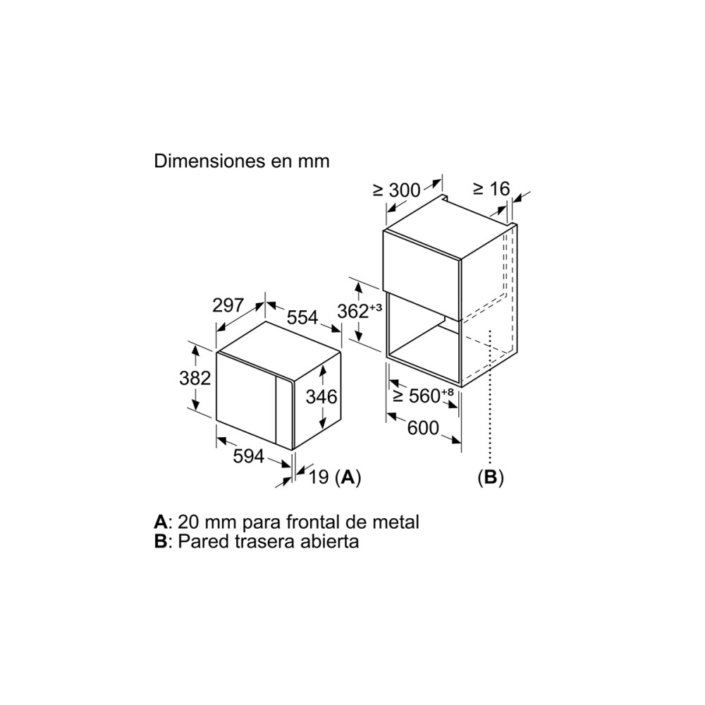 Microondas de empotrar Bosch BEL523MS0 20 L Microondas de empotrar Bosch BEL523MS0 20 L