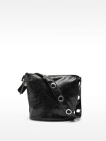 Bolso De Hombro Efecto Craquelado negro