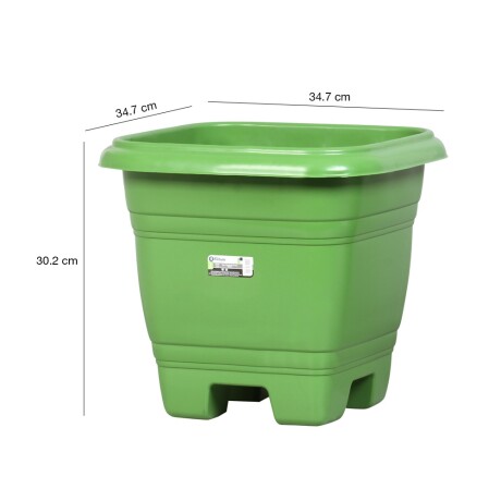 Maceta Cuadrada en Plástico Mediana 35cm para Piso Rischioto Verde