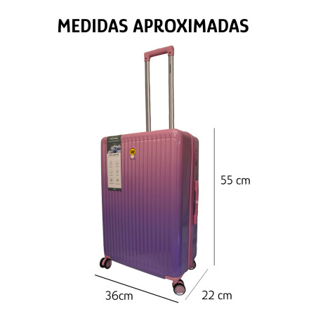 Valija Chica Carry On Rígida 4 Ruedas 360 Con Candado Tsa Rosa/purpura