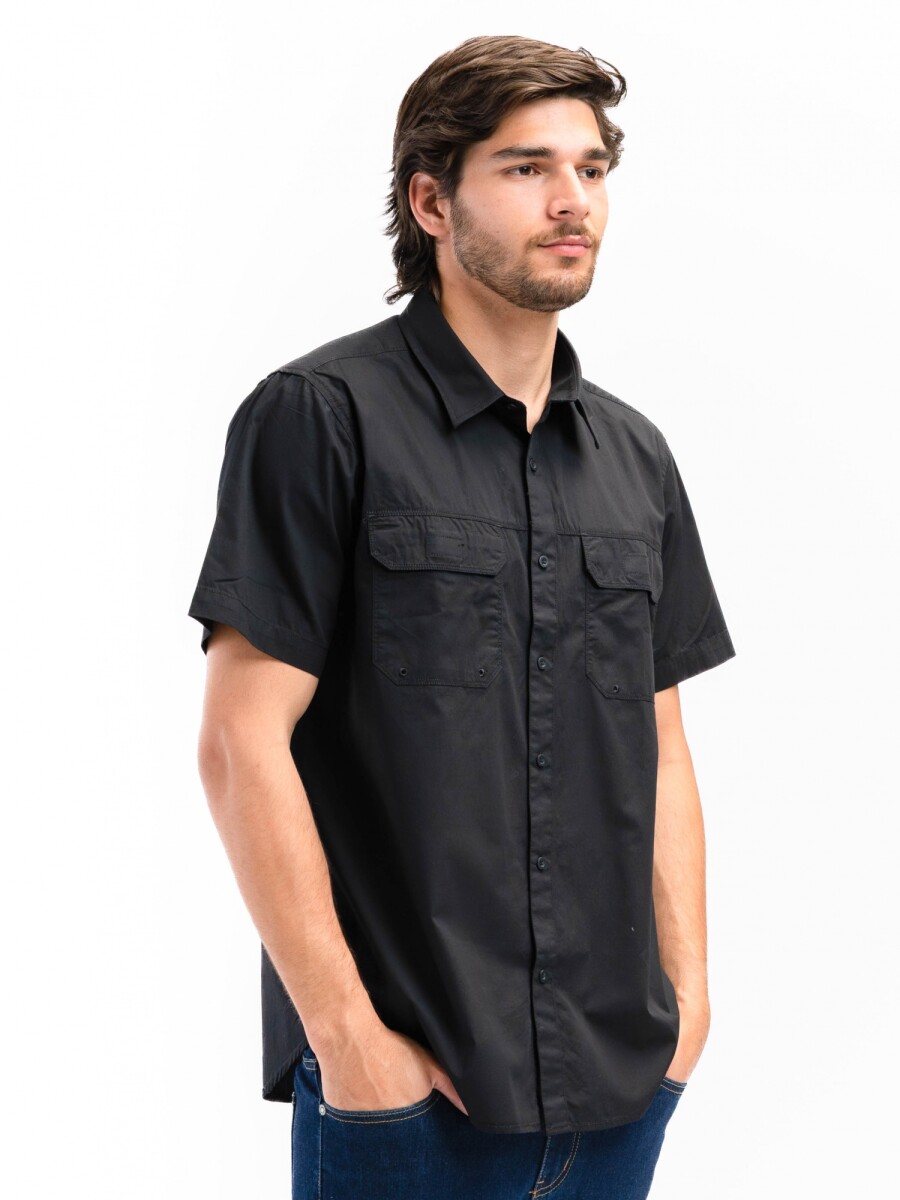 Camisa Fishing Manga Corta - Negro 