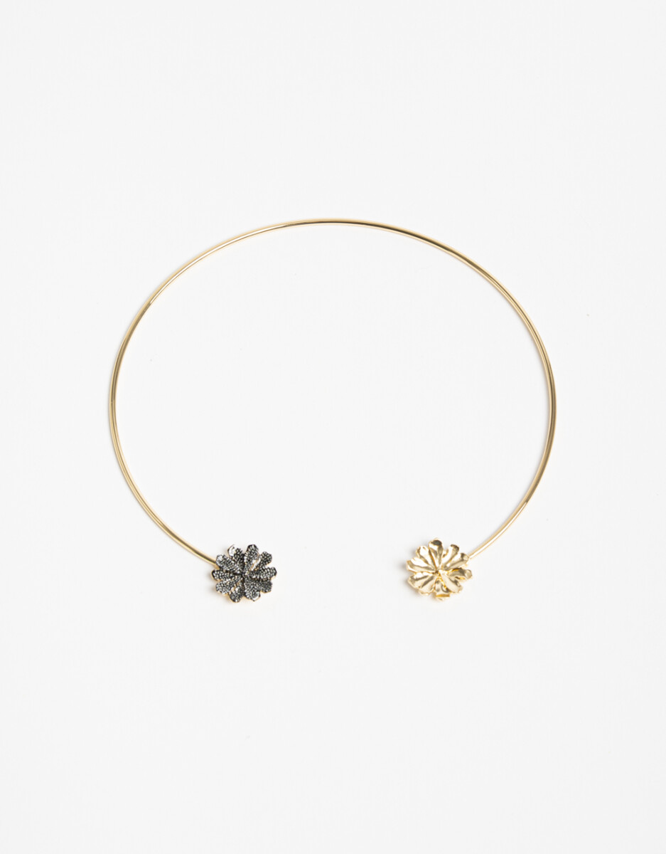 Collar Rígido Metal Flores 