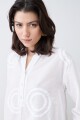 Blusa con círculos aplicados blanco