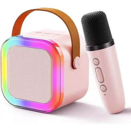 Set Micrófono X2+parlante Karaoke Diversión Infantil Rosa