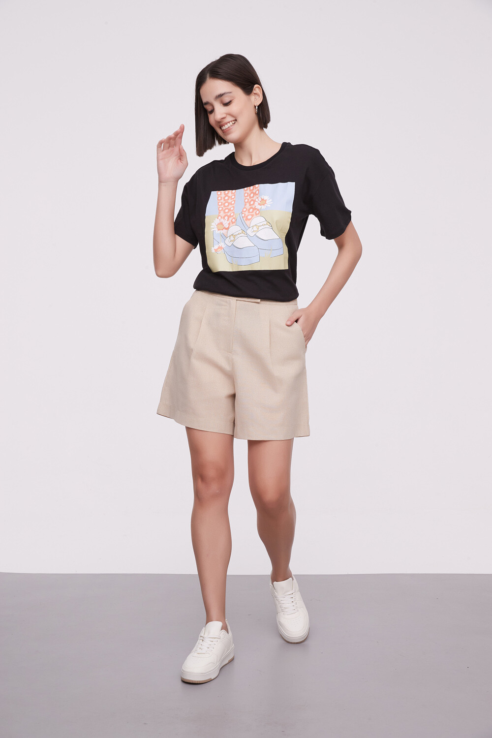 Short Mielas Beige Claro