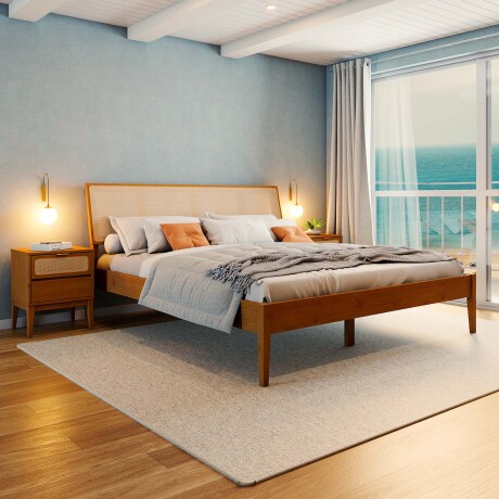 CAMA 2 PLAZAS MADERA MARRON PRAGA