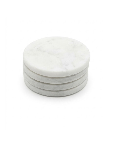 SET 4 POSAVASOS MARMOL D10CM BLANCO SET 4 POSAVASOS MARMOL D10CM BLANCO