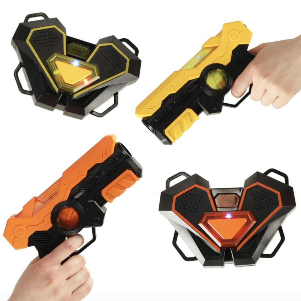Set 2 pistolas laser tag con escudos objetivo CH2016 