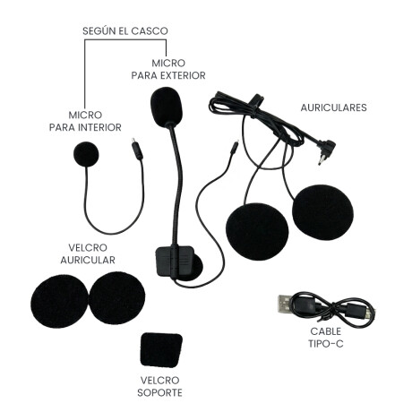 intercomunicador bluetooth de para casco de moto COLOR UNICO