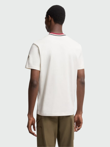 MONCLER - CAMISETA DE ALGODÓN CON LOGOTIPO BORDADO Blanco