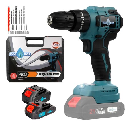 Taladro Percutor Atornillador Ecodrop 10mm + 2 Baterías Taladro Percutor Atornillador Ecodrop 10mm + 2 Baterías