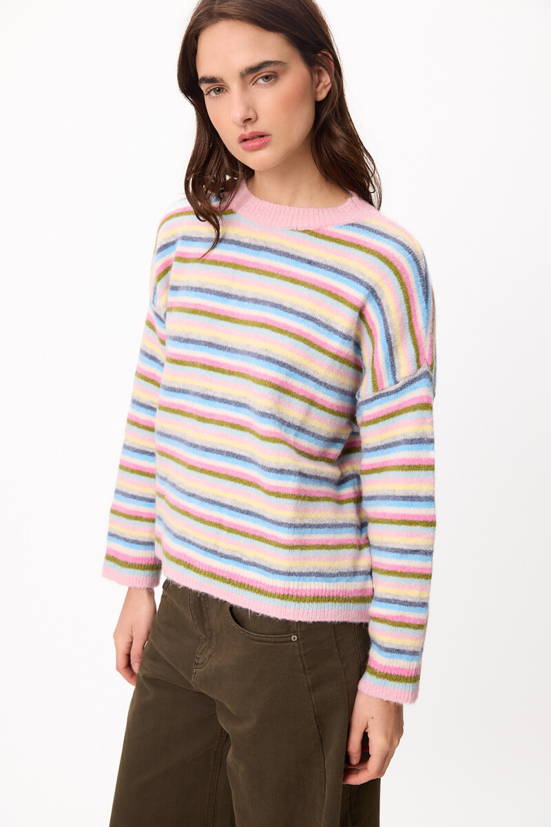 Sweater Crim Azul/Rosa