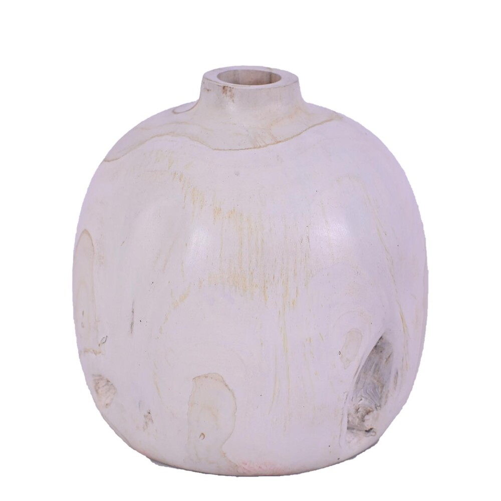 JARRÓN DECORATIVO ROMA TERRACOTA BLANCO 18*18*18, BLANCO