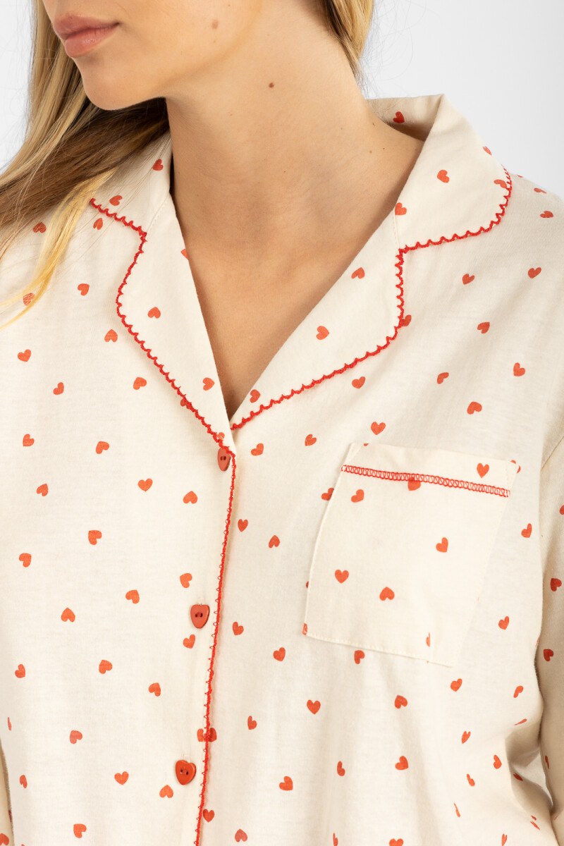 Pijama americano heart Marfil