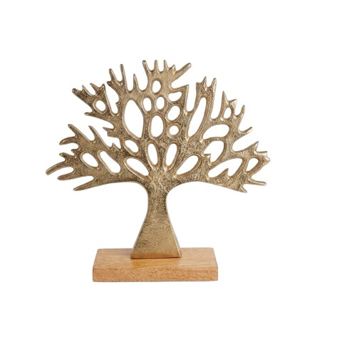 FIG ARBOL DORADO C/BASE MADERA Unica