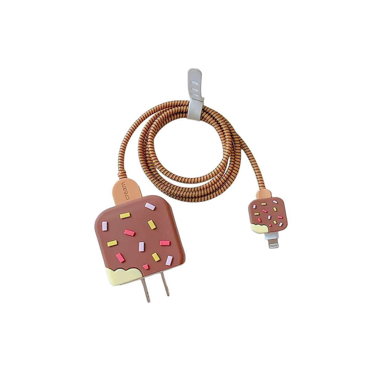 Kit de protectores para cargador de iPhone diseño helado 