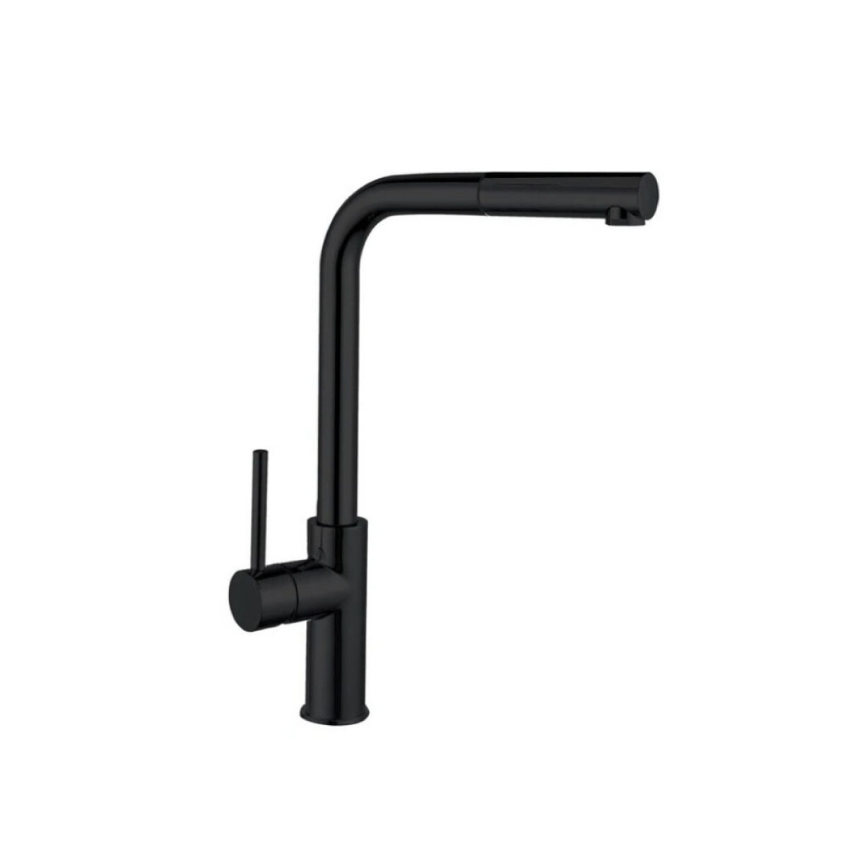 Griferia de Cocina Monocomando con Pico Recto Negro Linea Boston 