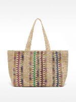 Bolso Shopper Multicolor De Efecto Rafia multicolor