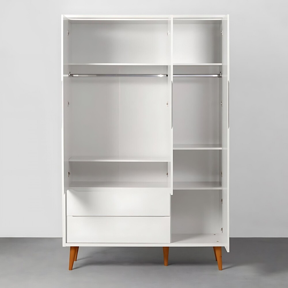 Ropero 3 puertas 2 cajones Infantil - Theo Blanco