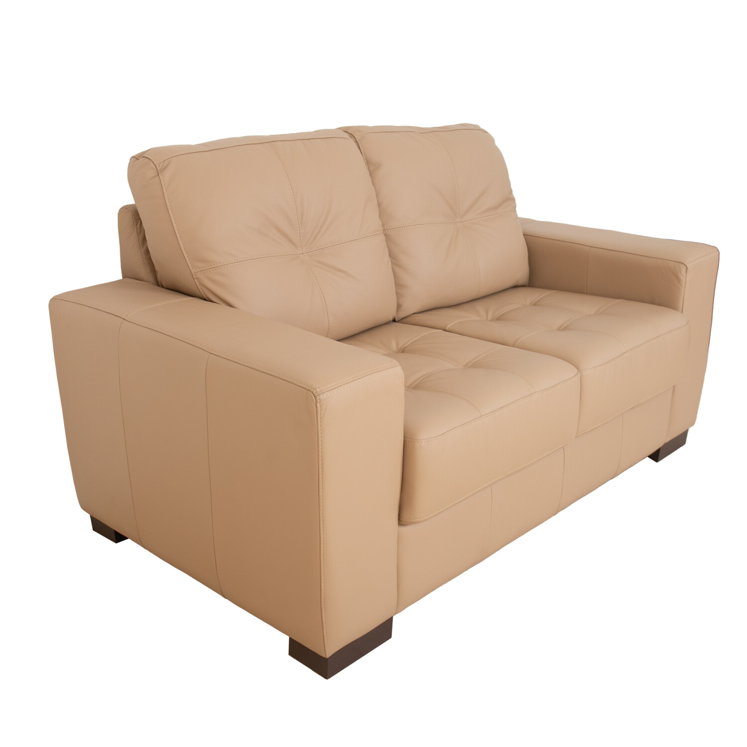 Sofá 2 Cuerpos Cuero Marron Aero Avellana — Divino