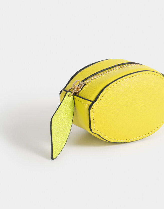 Monederos Estampados Monedero De Cuerina "limón" - Amarillo Medio