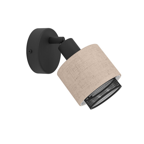 Lámpara de pared E27 spot metálico c/detalles lino EG6140