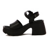 Sandalias Mujer Euro Teens Tira Ancha Y Pulsera Con Hebilla Negro