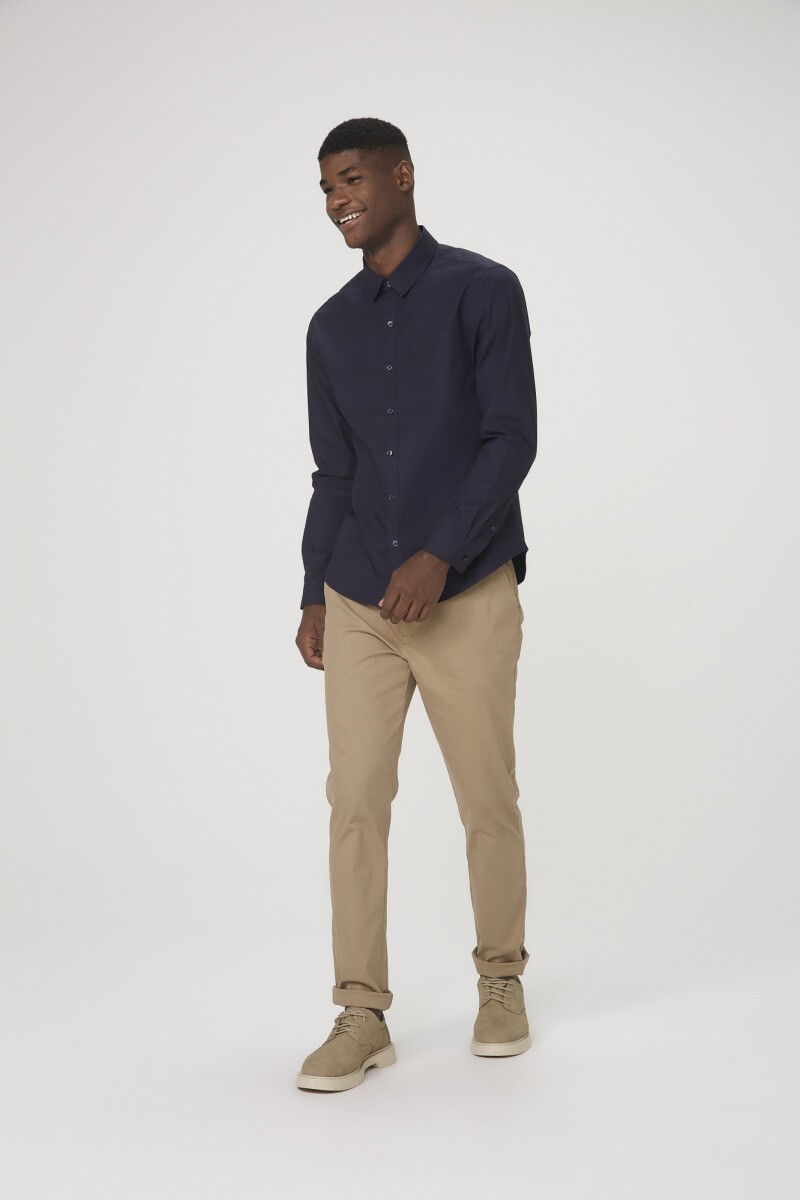 CAMISA ML MASC - AZUL ESCURO 