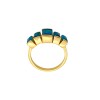 Anillo Baguette -Plata rodinada con micra oro 18k-Piedra Jade negro azul- AN2020 conpiedra