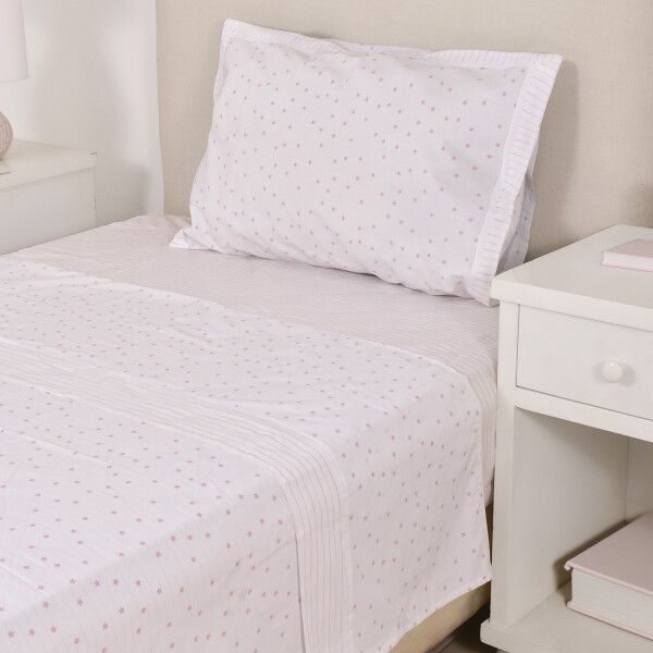 Juego de Sábana Twin Col. Kids Estrellitas Rosa