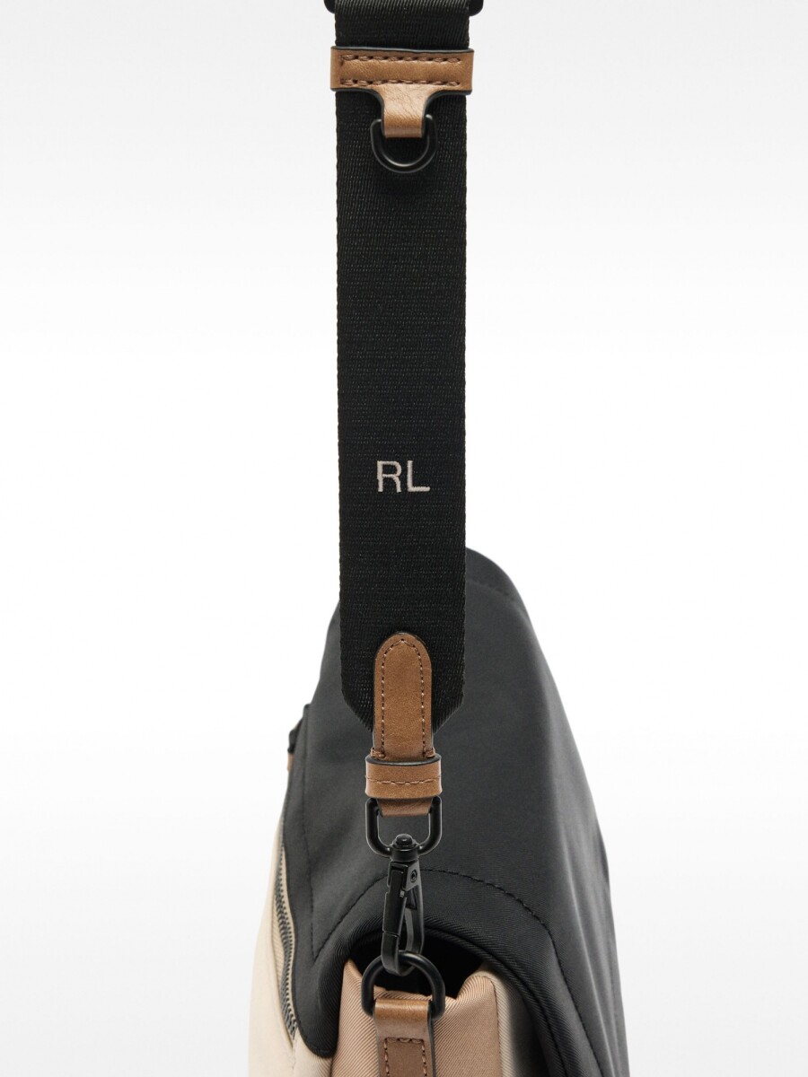 Bolso Bandolera Color Block negro