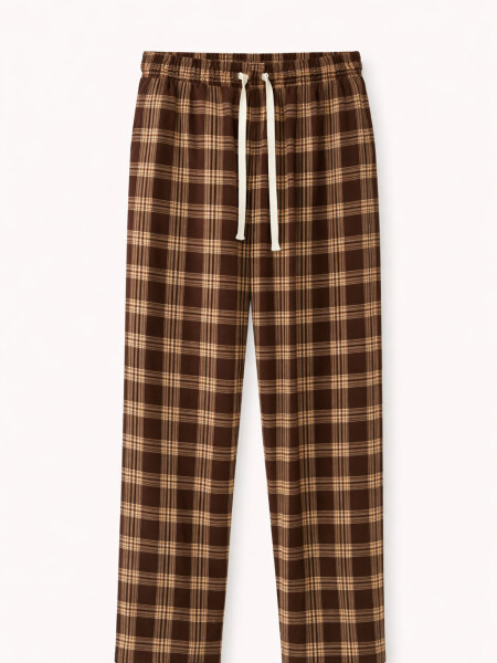 PANTALON PIJAMA FLANNEL MARRON OSCURO