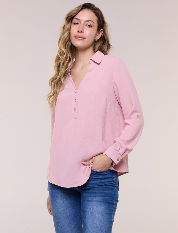 Blusa Holgada Triple Botón ROSA