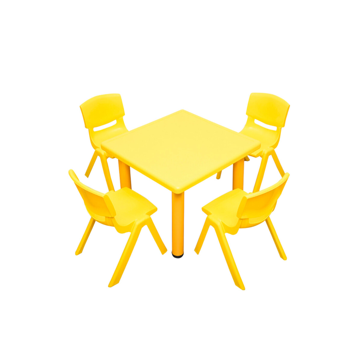 Pack Mesa Infantil Lumax Cuadrada + 4 Sillas - Amarillo 