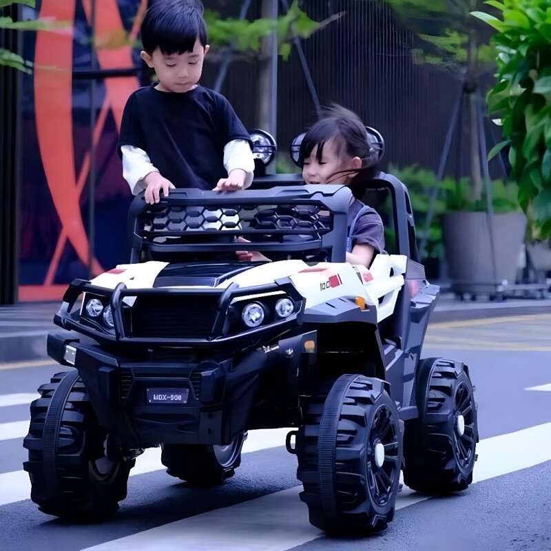 Bebesit Jeep Doble a batería 12V - Blanco Bebesit Jeep Doble a batería 12V - Blanco