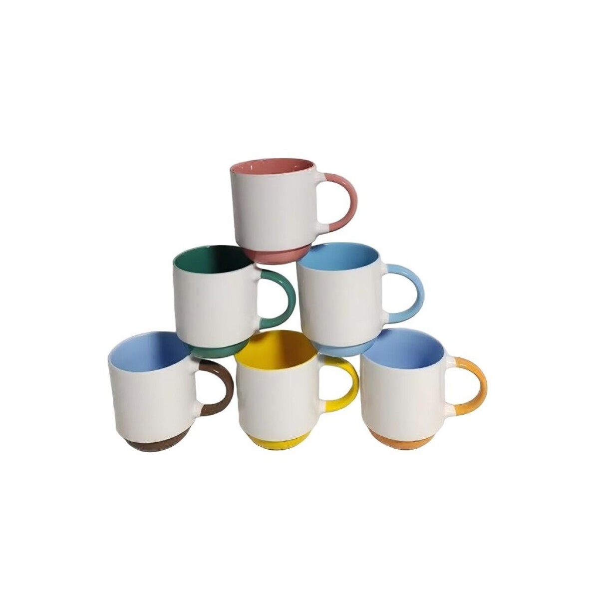 MUG RECTO CON BASE 380ML BLANCO/COLOR SURTIDO 