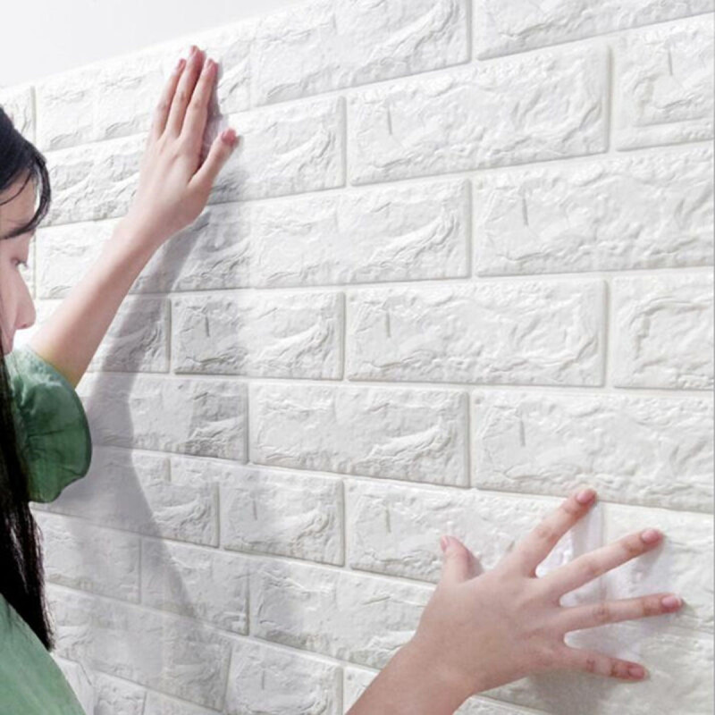 Placa adhesiva de ladrillo para pared BLANCO
