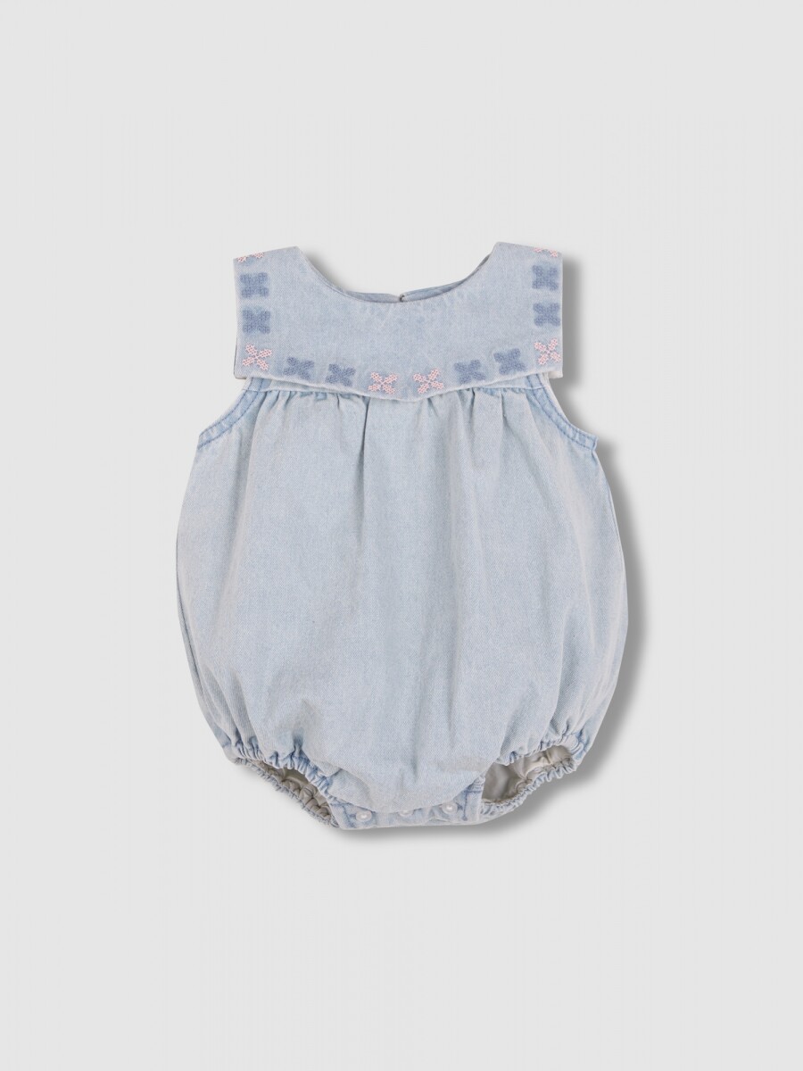Ranita Denim Con Bordados Piedra
