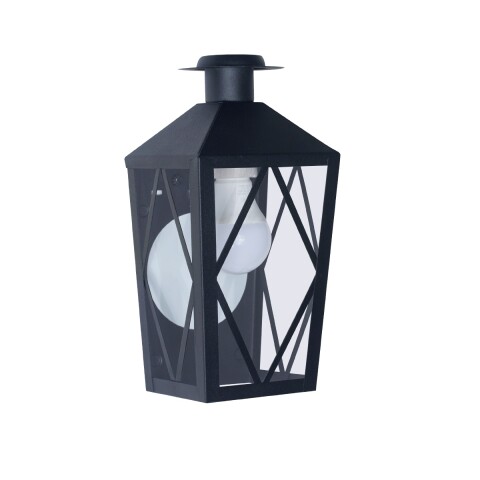 FAROL DE PARED E27 CON REJA Y SOMBRERO NEGRO FAROL DE PARED E27 CON REJA Y SOMBRERO NEGRO